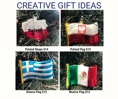 Christmas Ornaments - Poland / Greece / Mexico