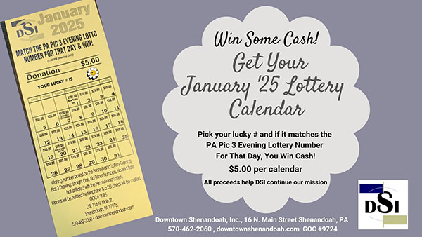 January 2025 Lottery Calendar